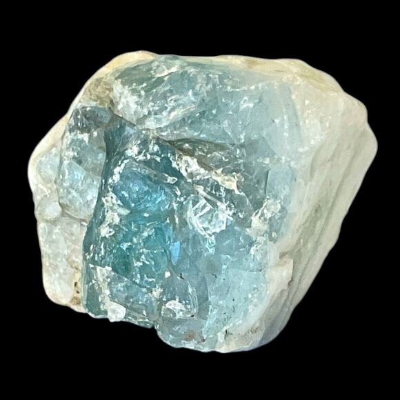 Milk Glass Blue Layered Art Glass Cullet Glowing Manganese Slag Glass #5GX32 - Picture 2 of 7